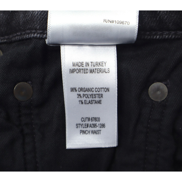 Agolde Women's Riley High Rise Straight Crop Jeans Panoramic Black Sz 29 - Picture 6 of 8